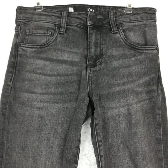 Kut From the Kloth Womens Jeans Connie Skinny Ankle Denim Black Wash Raw Hem 0 - Picture 3 of 11